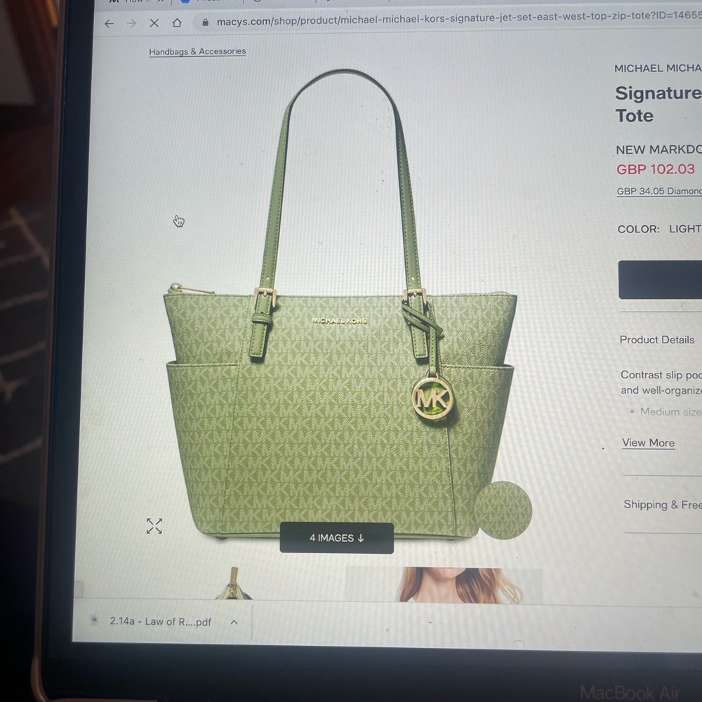 Michael Kors Green Signature Tote